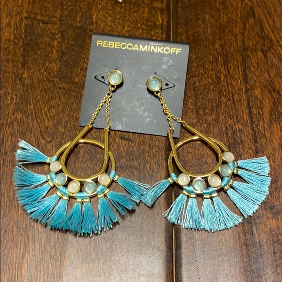 Rebecca Minkoff Jewelry - Rebecca Minkoff blue tassel earrings. NWT
